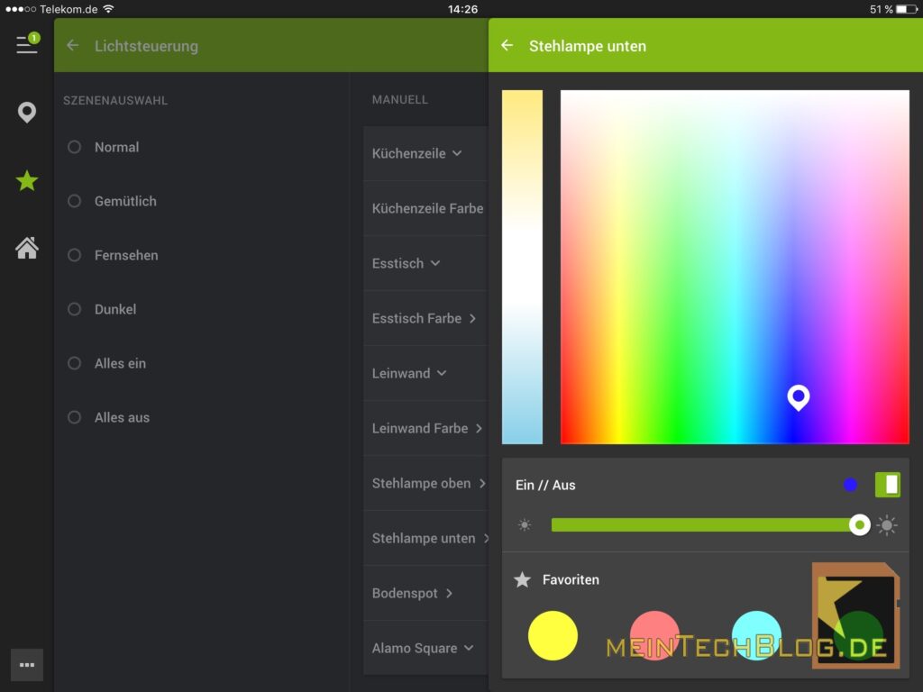 Loxone App iPad Lichtsteuerung Philips hue