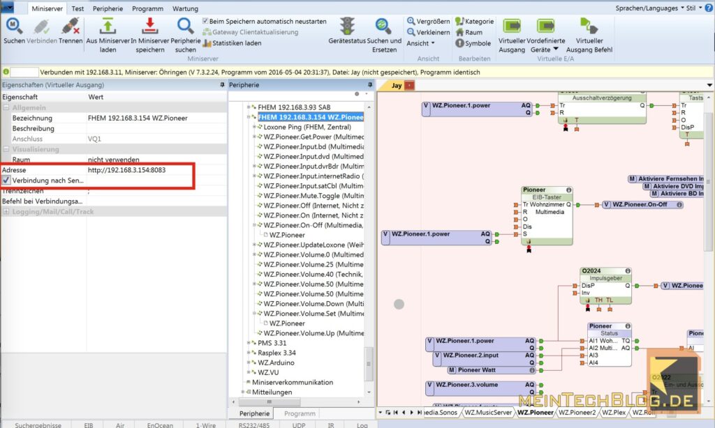 Loxone Config Virtueller Ausgang